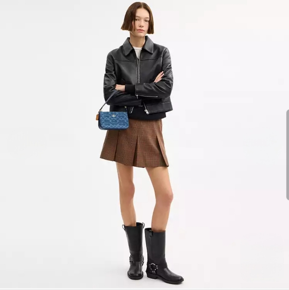 ๐ฅCOACH Nolita 19 In Signature Denim, Leather Trim, Gold Hardware, NEW W/TAGS! - Picture 6 of 7